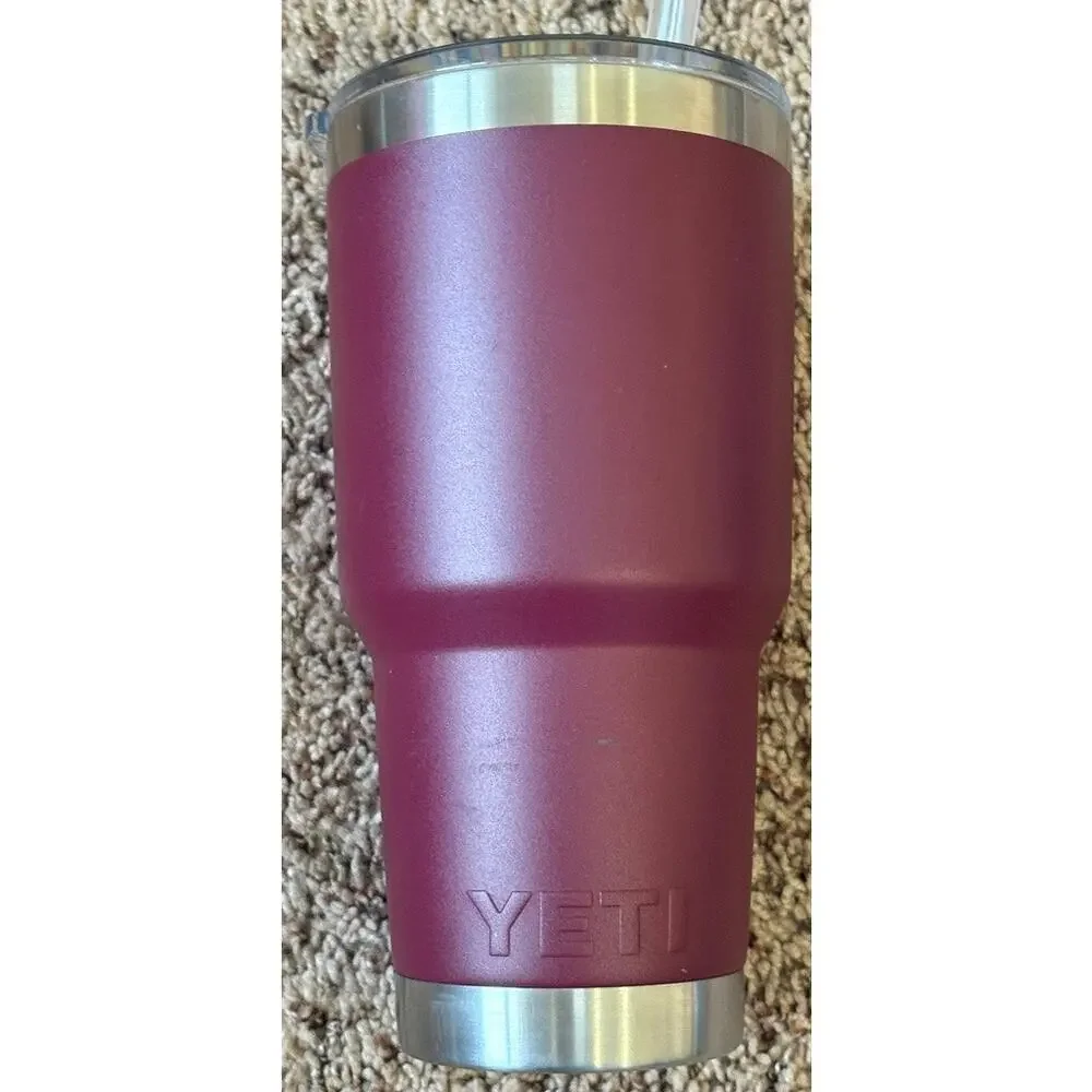 YETI Rambler 30 oz Tumbler MagSlider Lid Harvest Red Retired Stainless Steel Cup